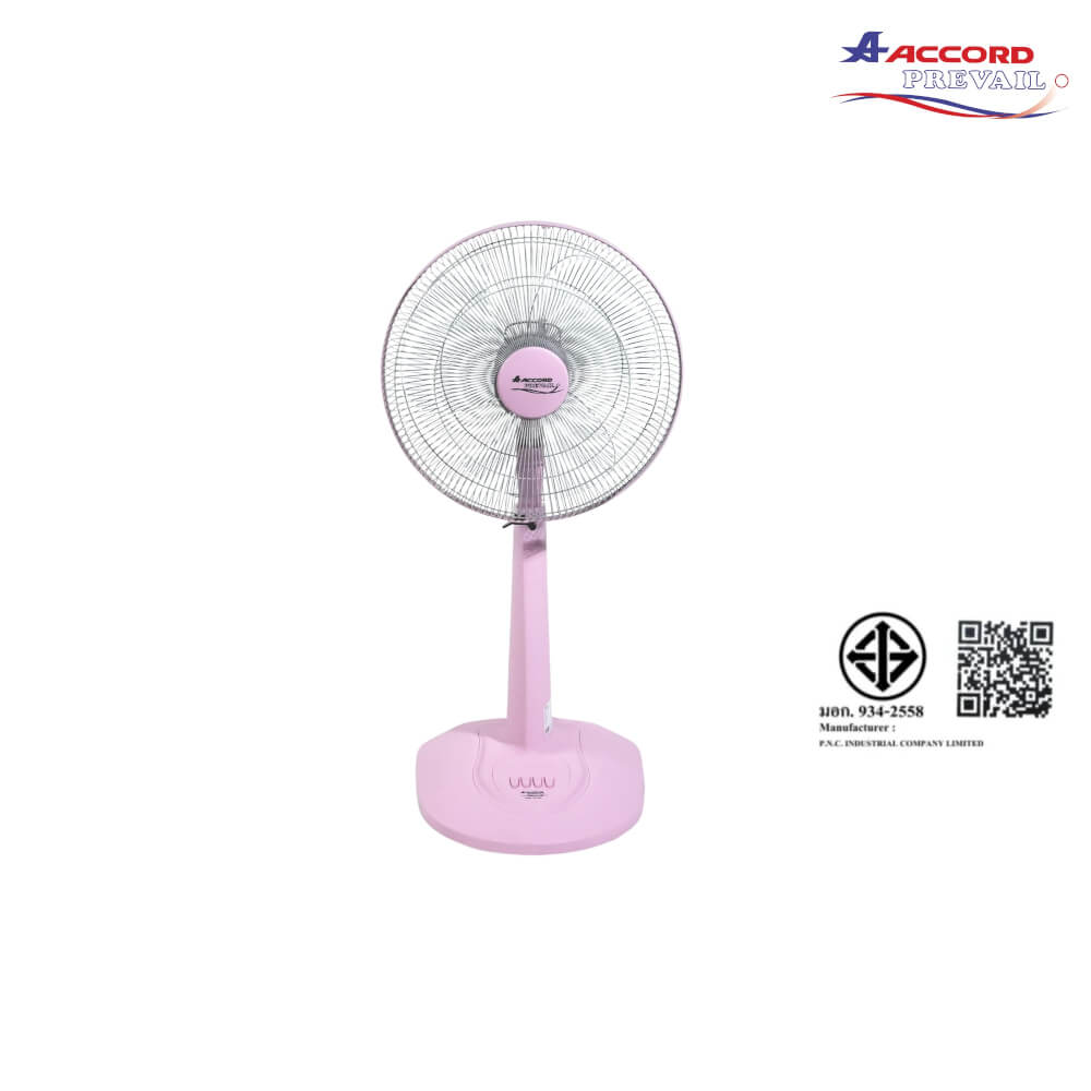 พัดลมตั้งโต๊ะ ACCORD PREVAIL AC-1664 สีชมพู